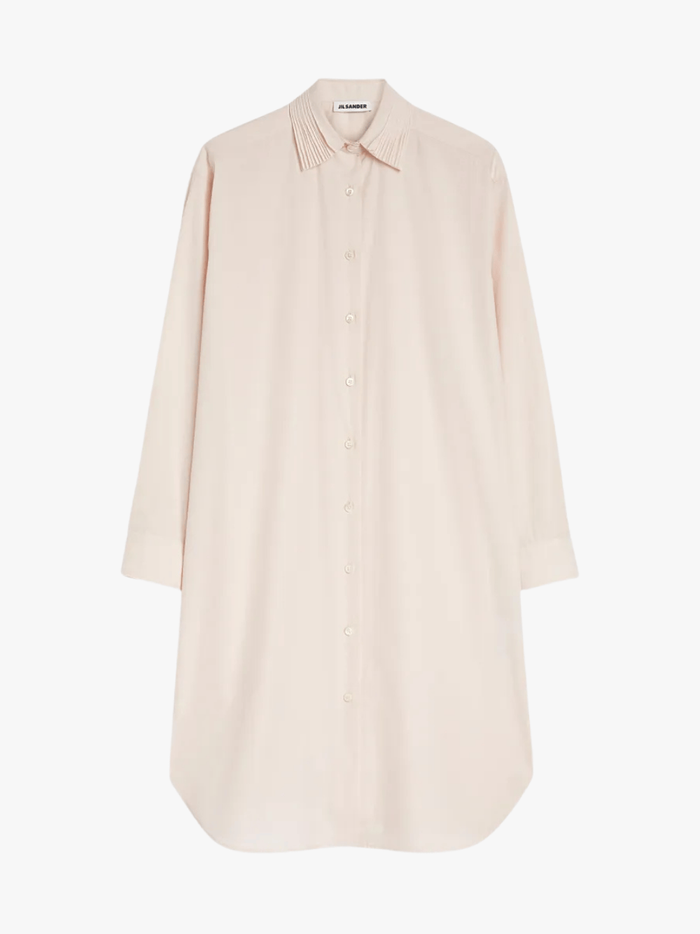 Jil Sander Leichtes Midi-Hemdkleid mit Falten Rosa Damen