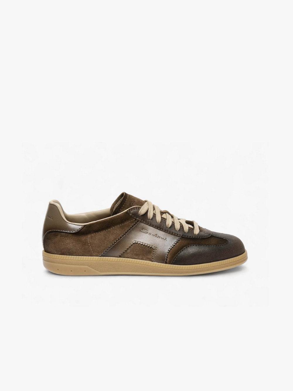 Santoni Double Buckle Sneaker Braun Herren