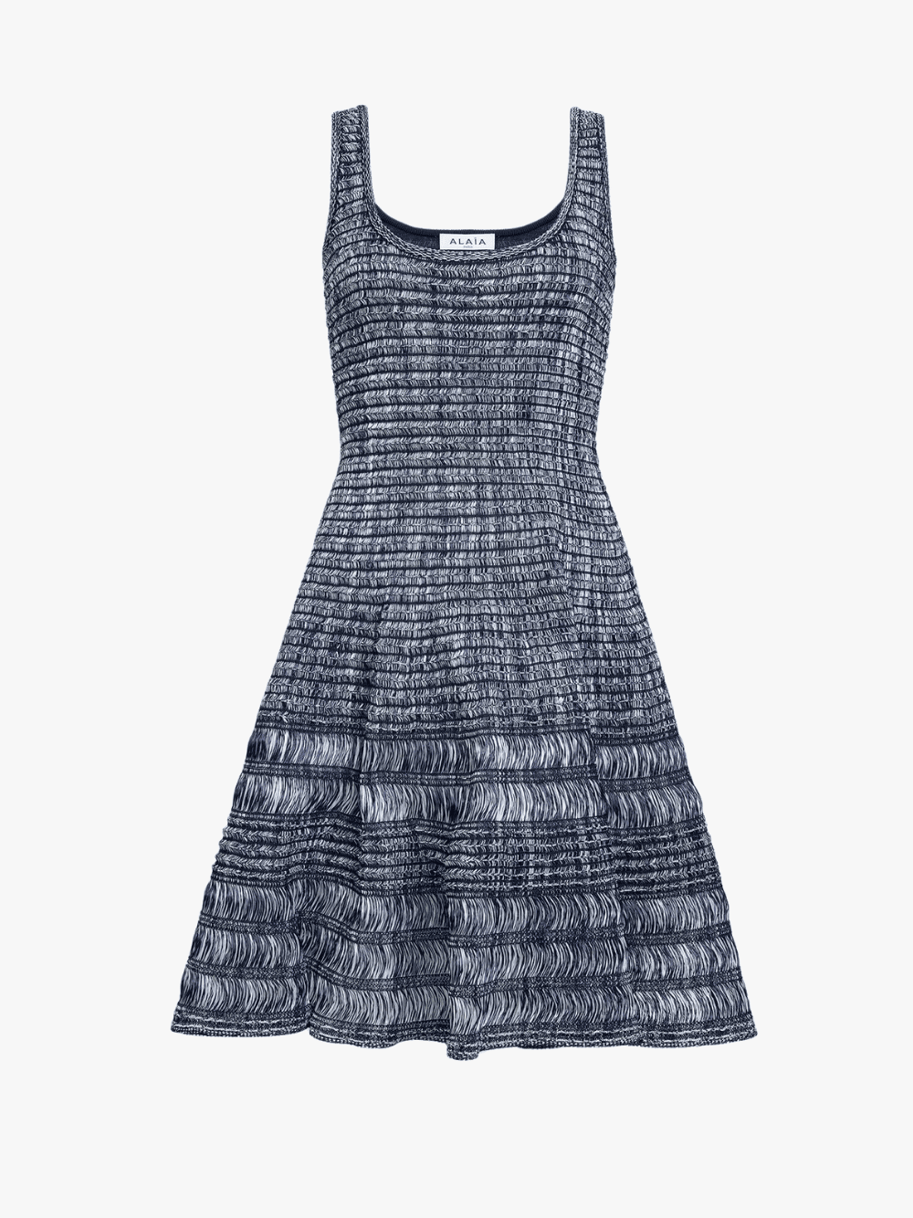Alaïa Midikleid aus Raffiabast Grau Damen
