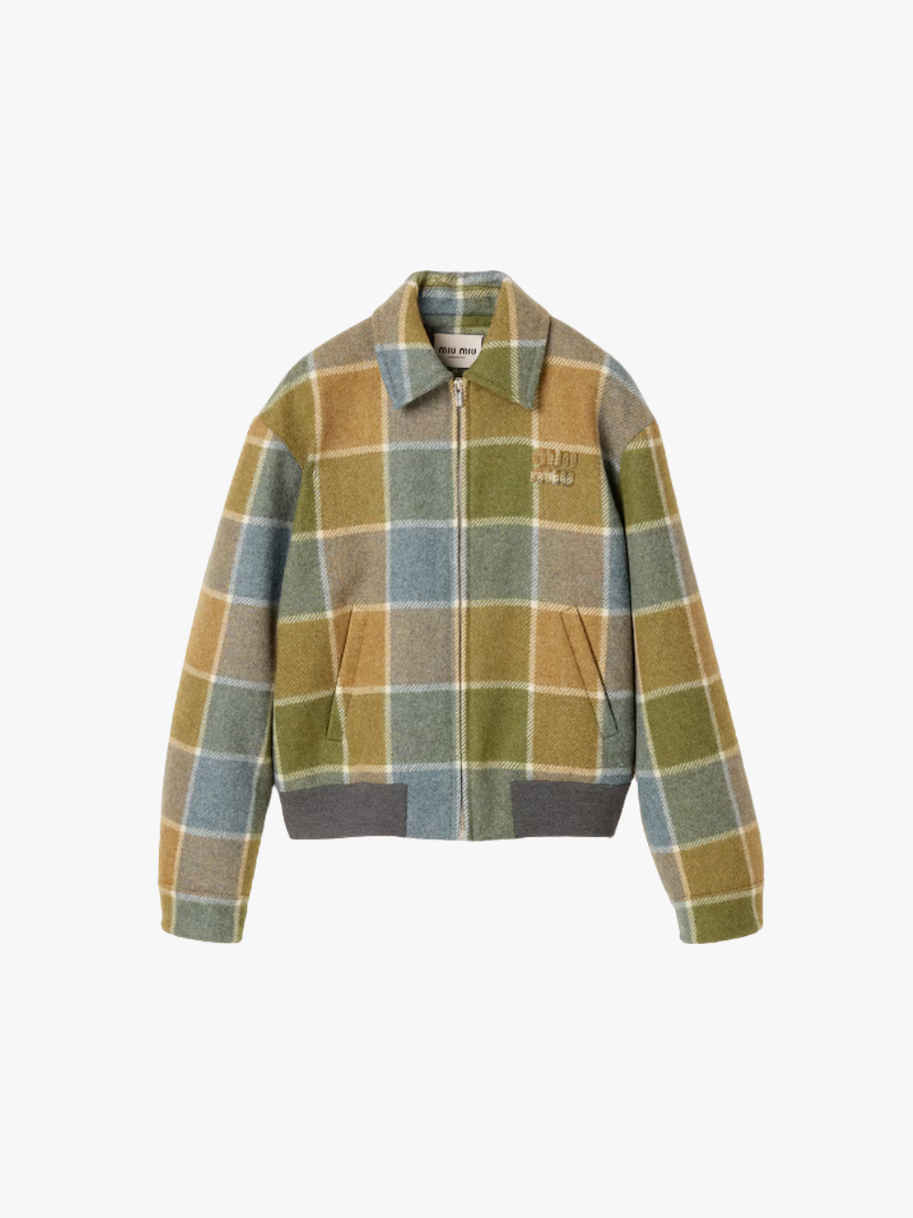 Miu Miu Checked Blouson Jacke Mehrfarbig Damen