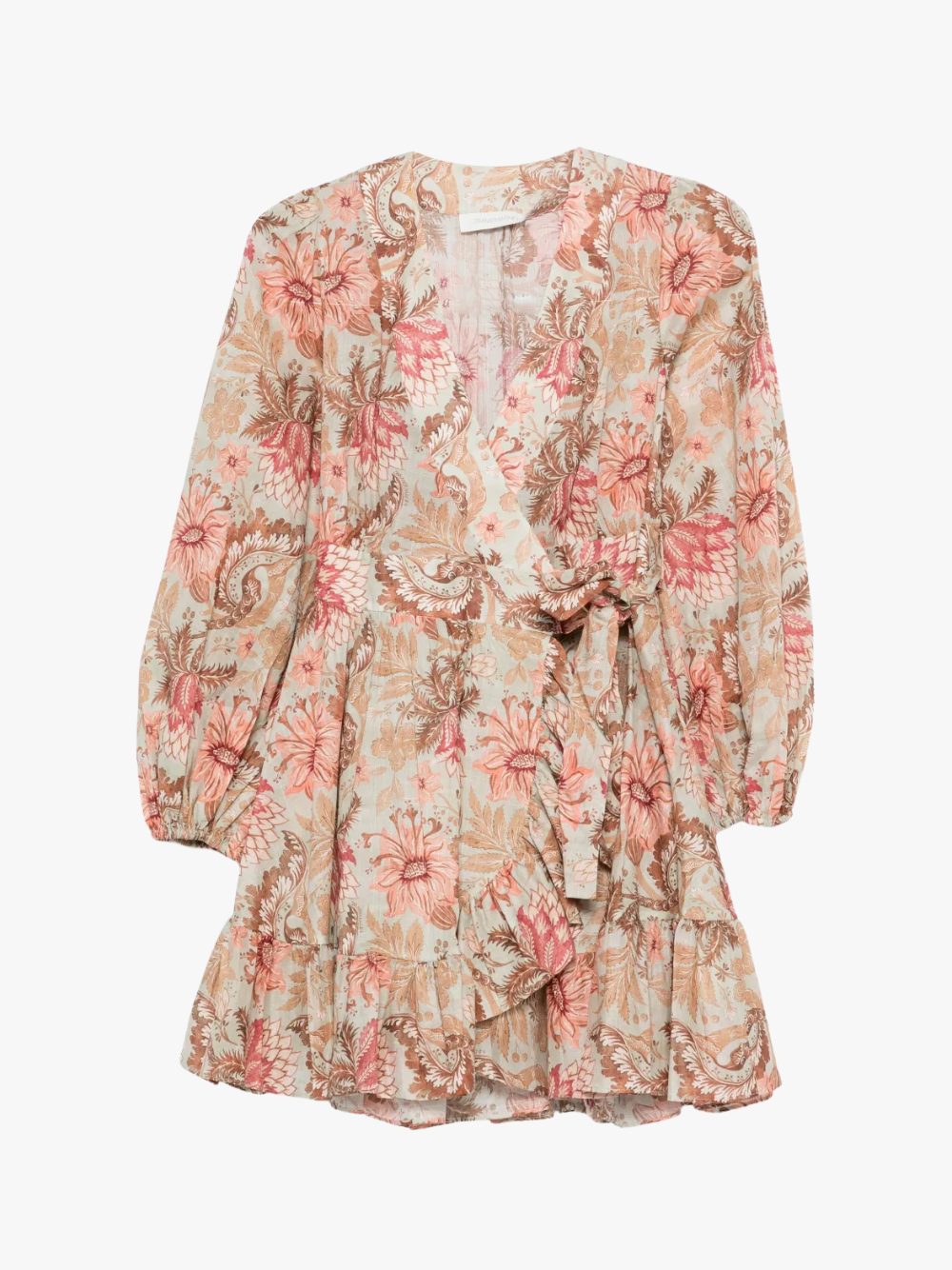 ZIMMERMANN Floral Ruffled Mini Dress Rosa Damen