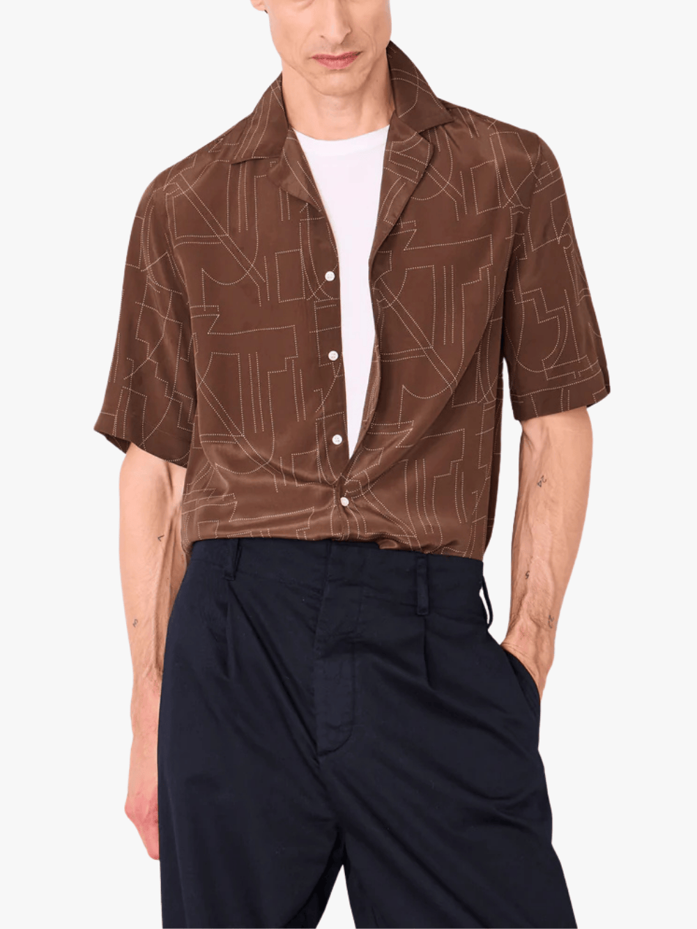 Officine Générale Eren Coco Cream Hemd  Braun Herren