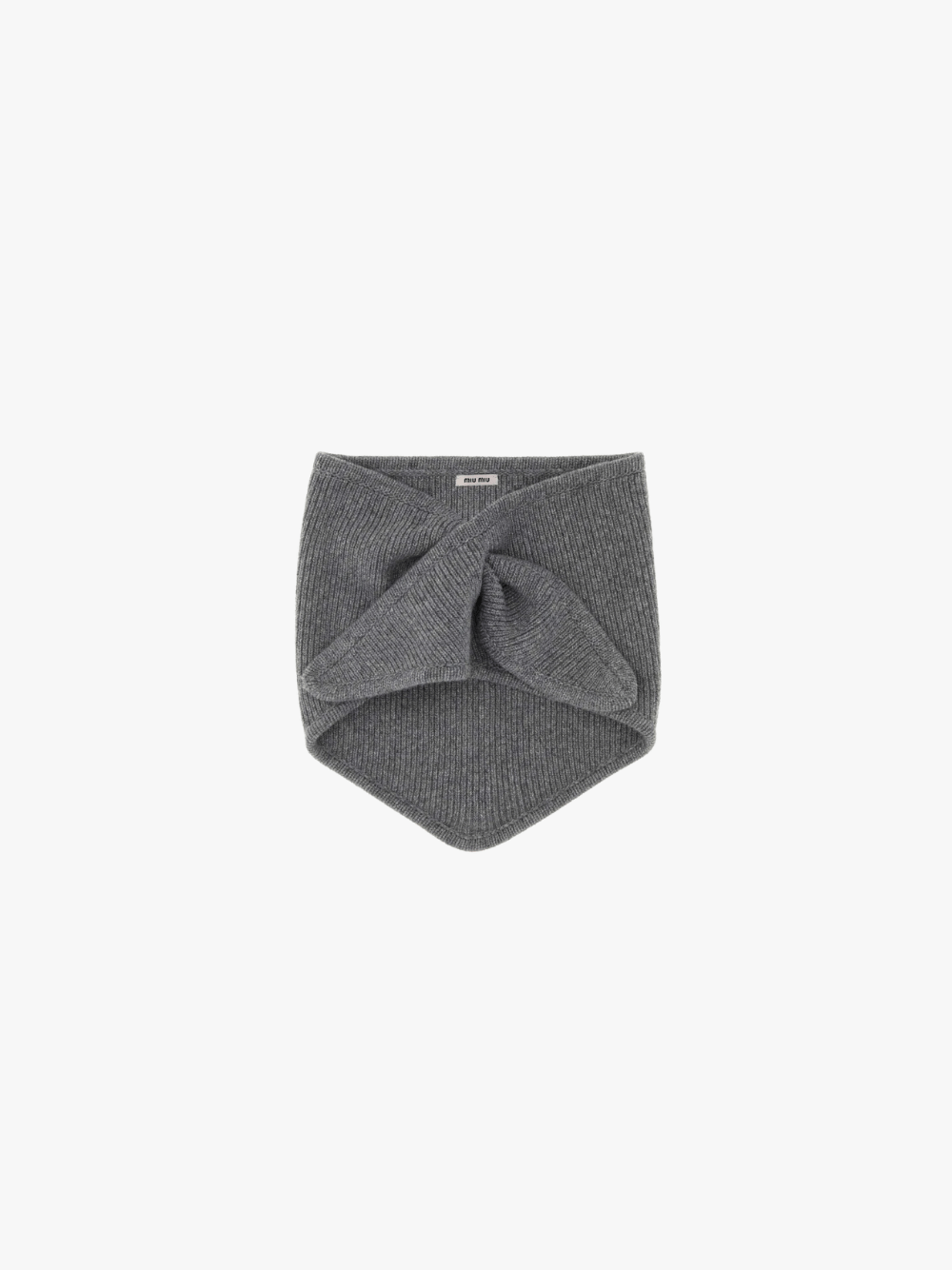 Grey Wool and Cashmere Triangular Scarf