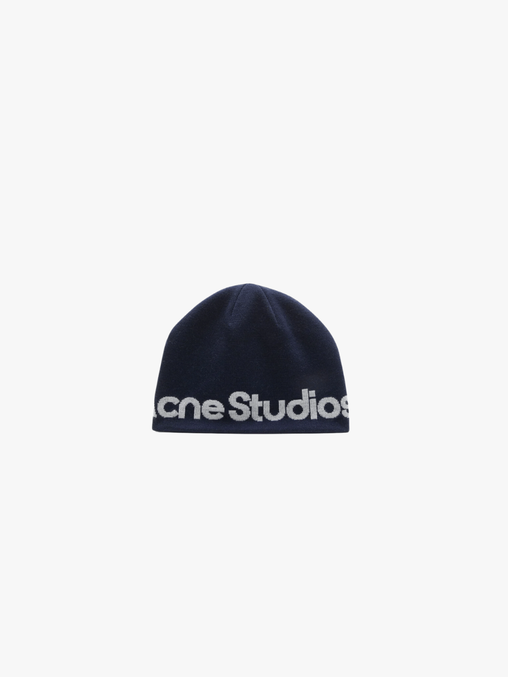 Acne Studios Mütze mit Schrift Logo Blau Herren