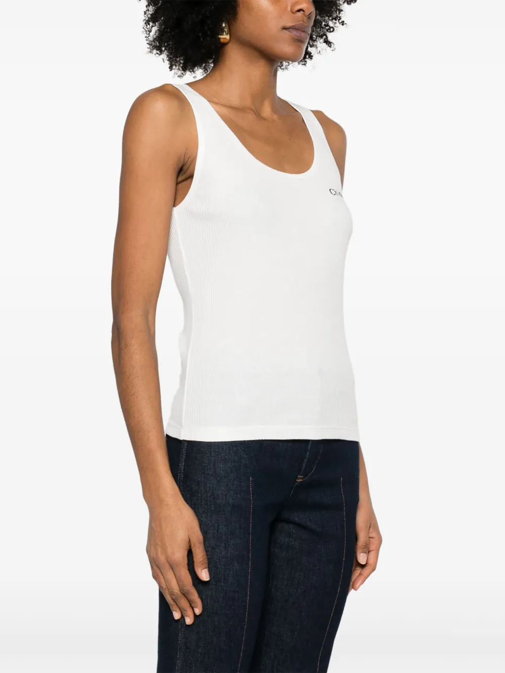 Chloé Jersey-Top Weiß Damen