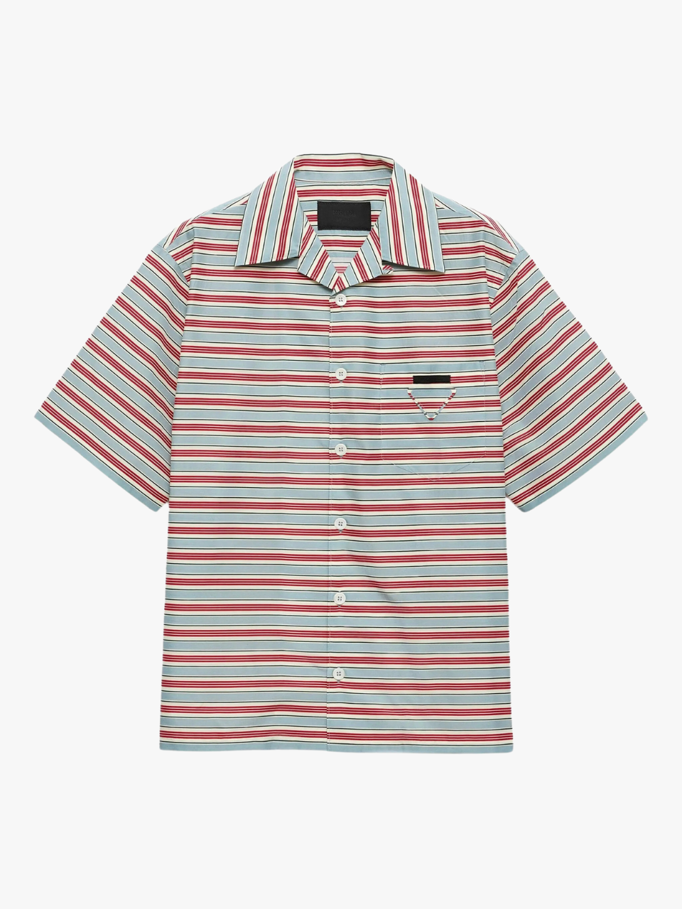 Prada Striped Bowling Shirt Blue Men