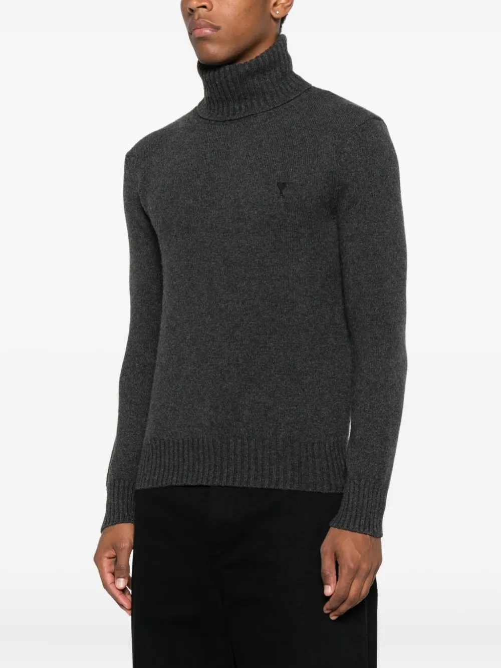 Ami Paris Rollkragen Pullover  Grau Herren