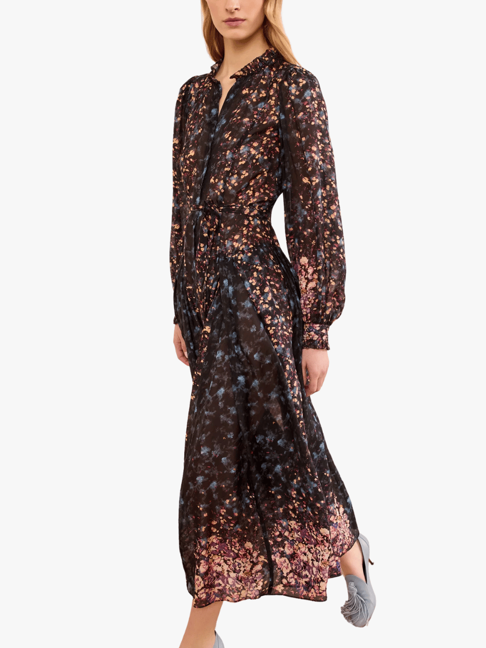Ulla Johnson Tessa Seidenkleid Dunkelblau Damen