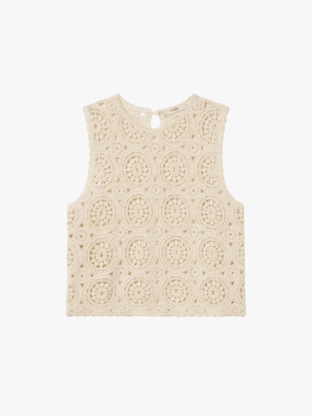 Frame The Crochet Tank Cream Damen