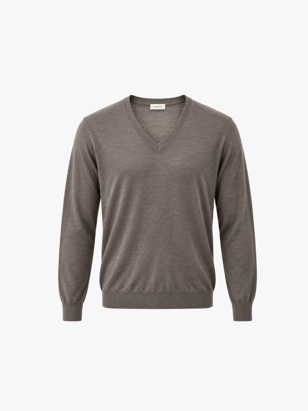 Bungalow V-Neck Strick Pullover Beige Herren