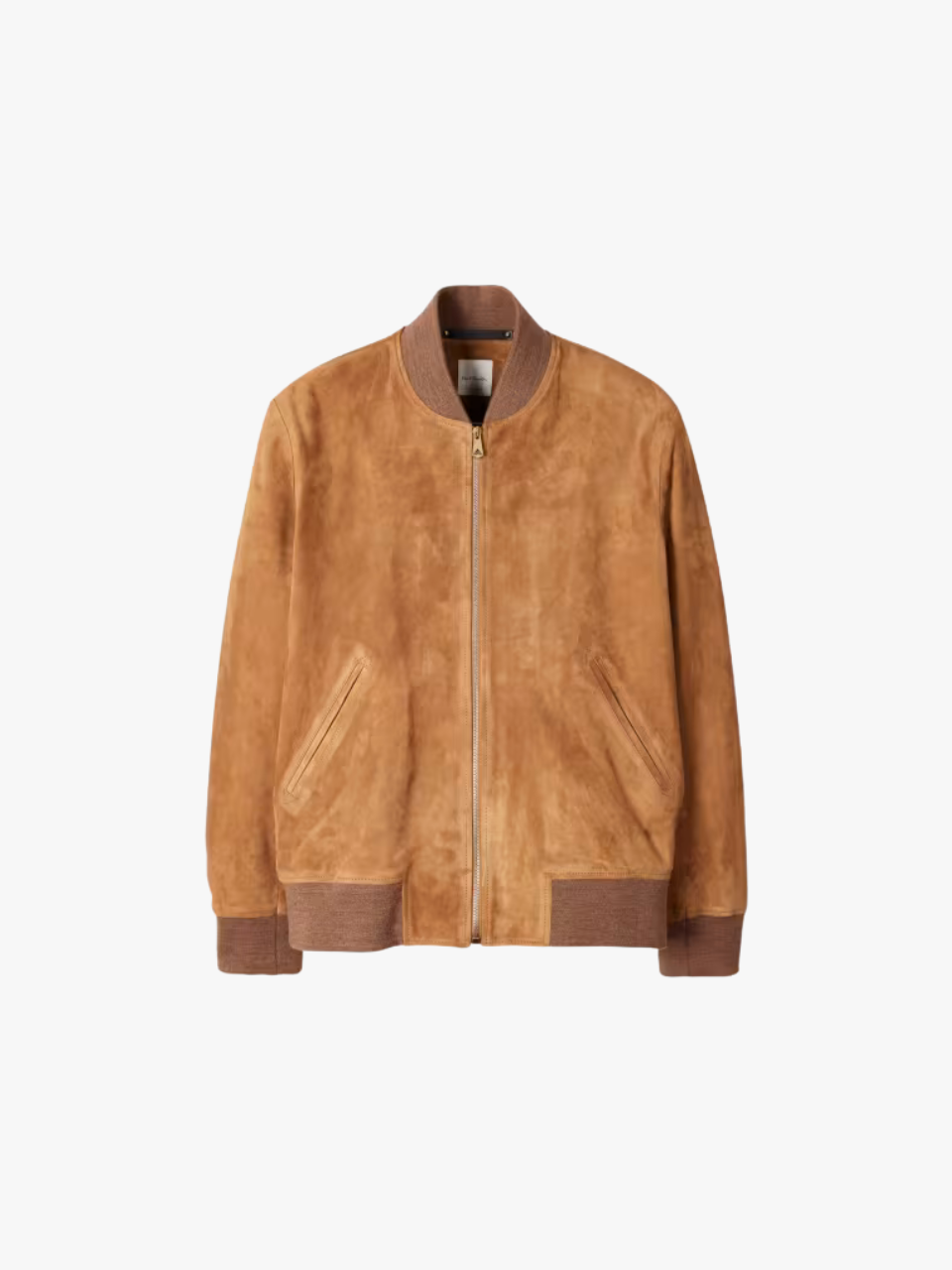 Paul Smith Tan Suede Zip Bomber Jacket Brown Men