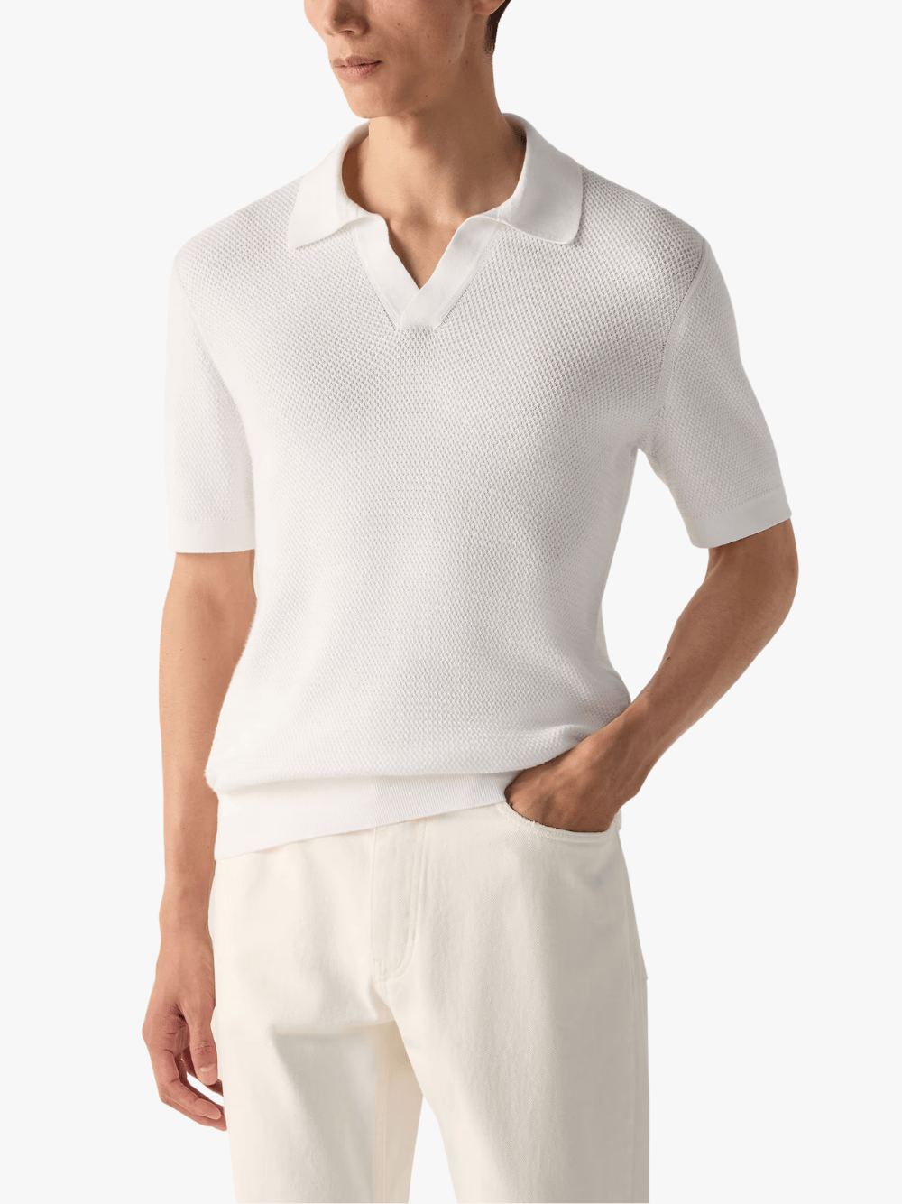Zegna Poloshirt aus Premium Cotton Weiß Herren