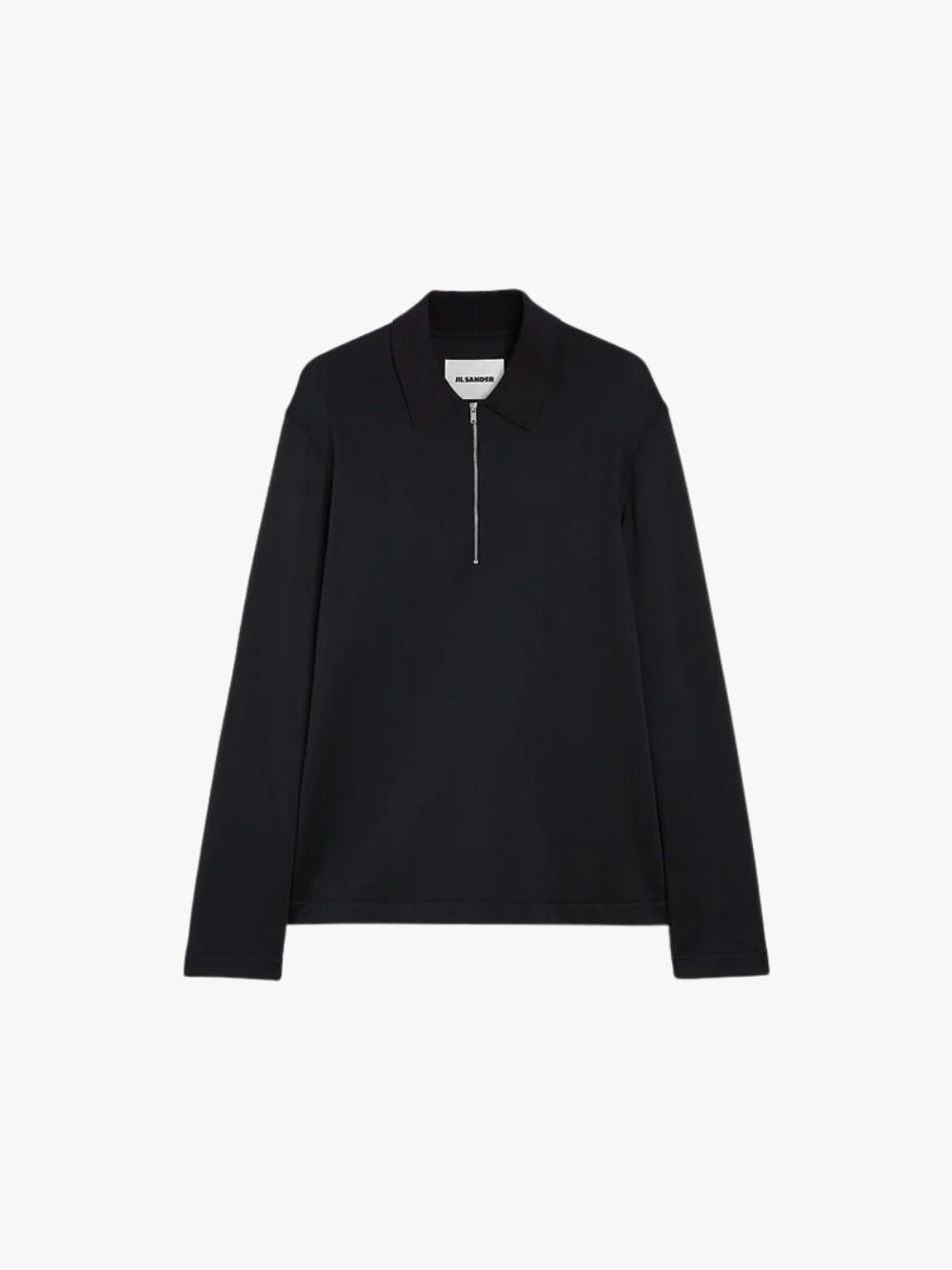Jil Sander Baumwolle Piquet Polo T‑Shirt Schwarz Herren