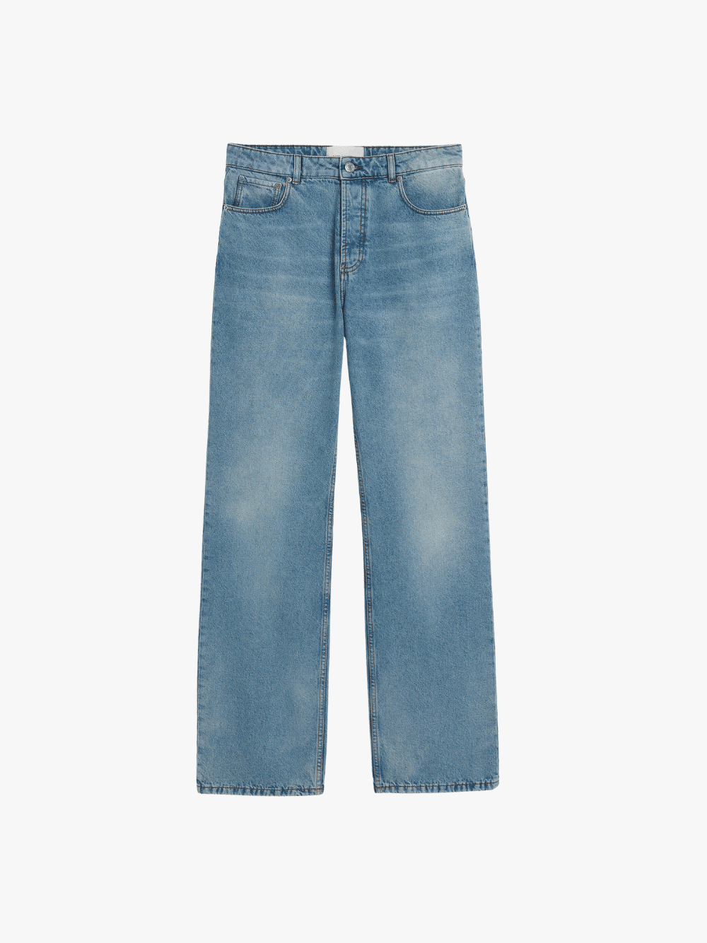 Blue Large-Fit Cotton Jeans