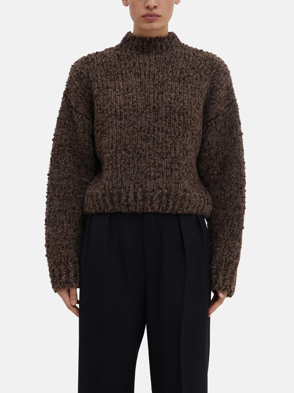 Christian Wijnants Kenzia Chunky Sweater Choco Maroon Braun Damen