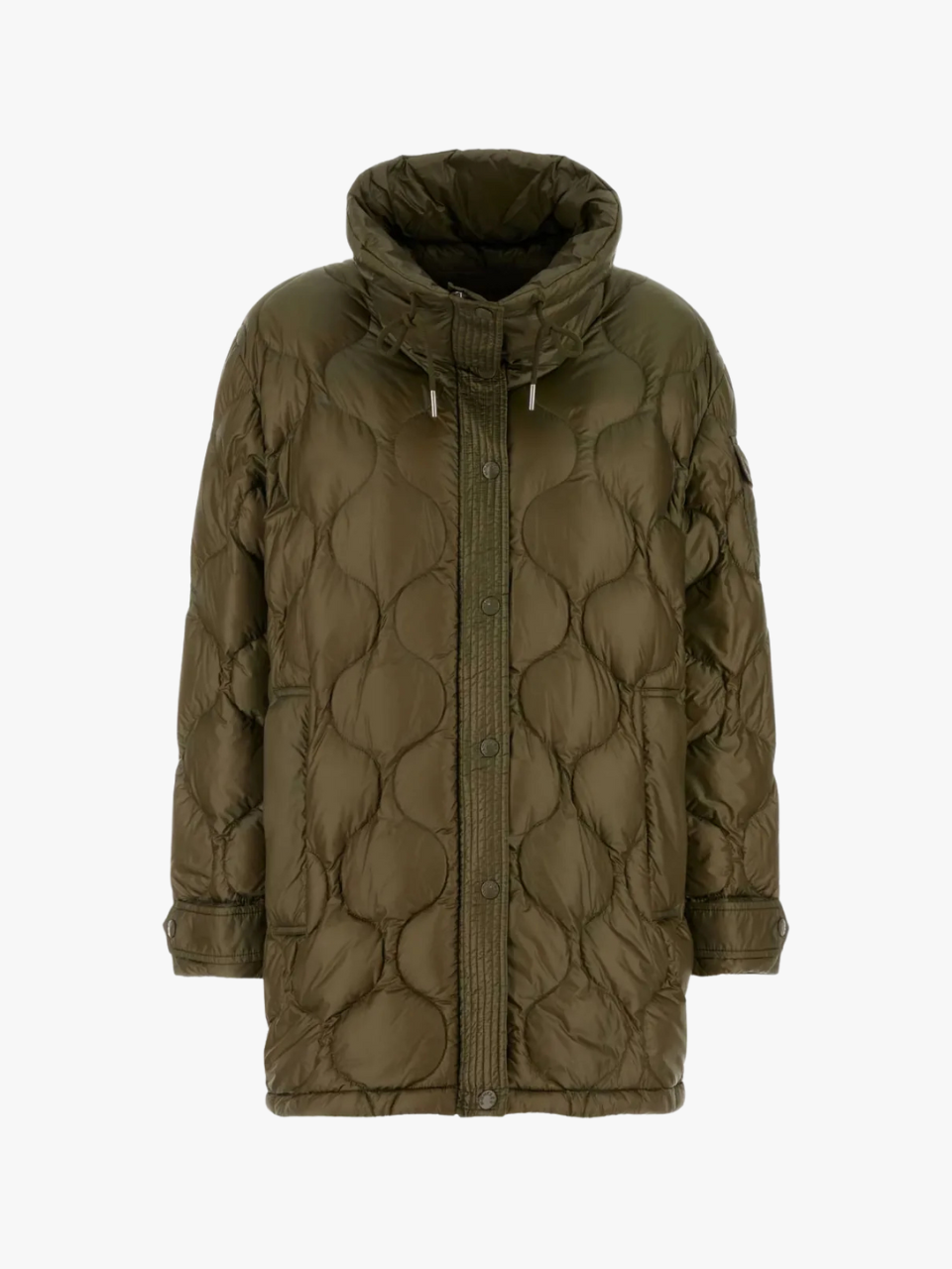 Moncler Gesteppter Kurzparka Grün Damen