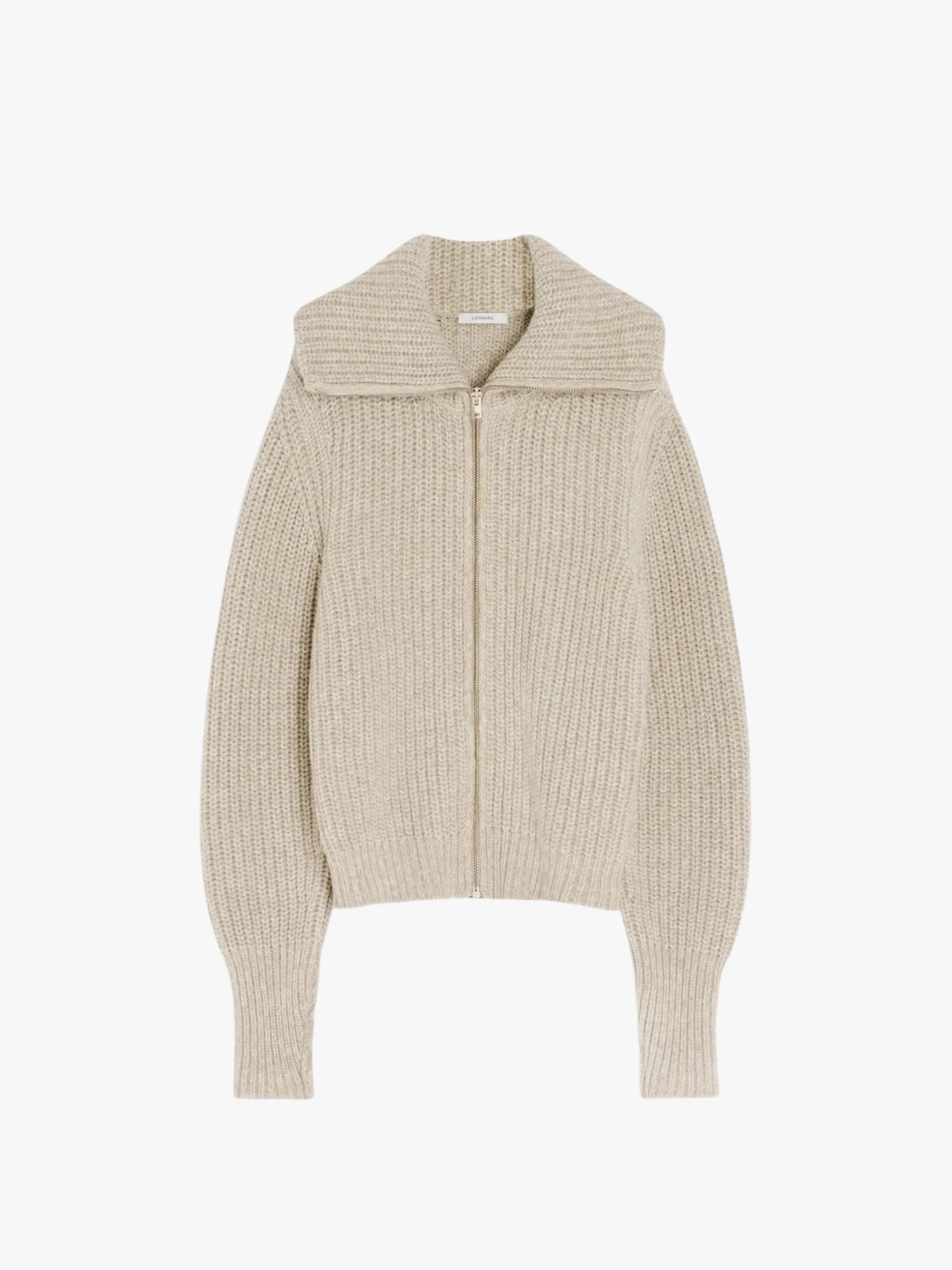Lemaire Gerippter Cardigan mit Reißverschluss Beige Herren