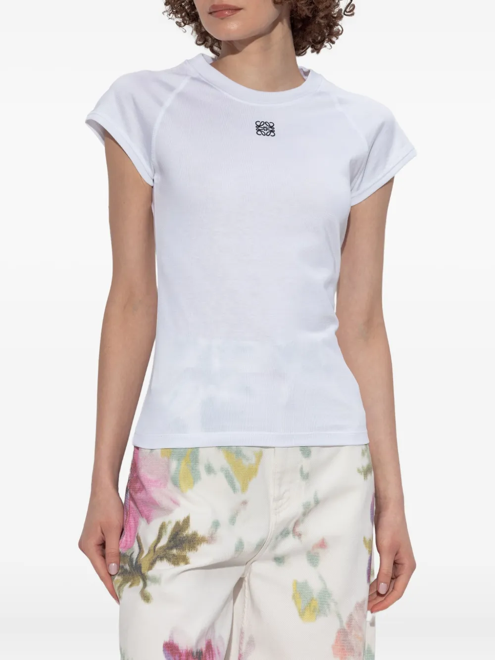 Loewe T-shirt with small fit in cotton blend White Women Loewe T-shirt with small fit in cotton blend White Women