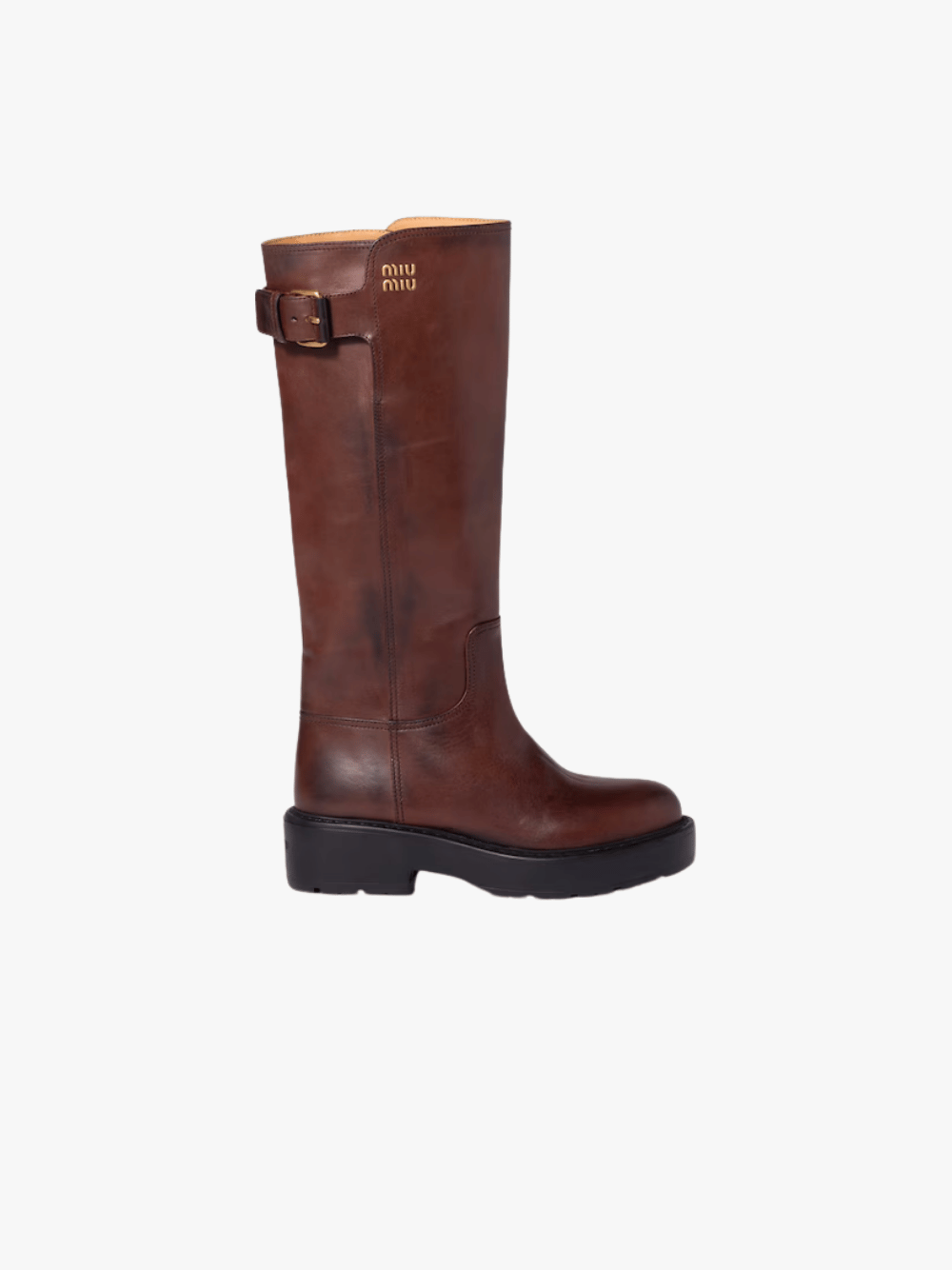 Miu Miu Leder Stiefel Braun Damen