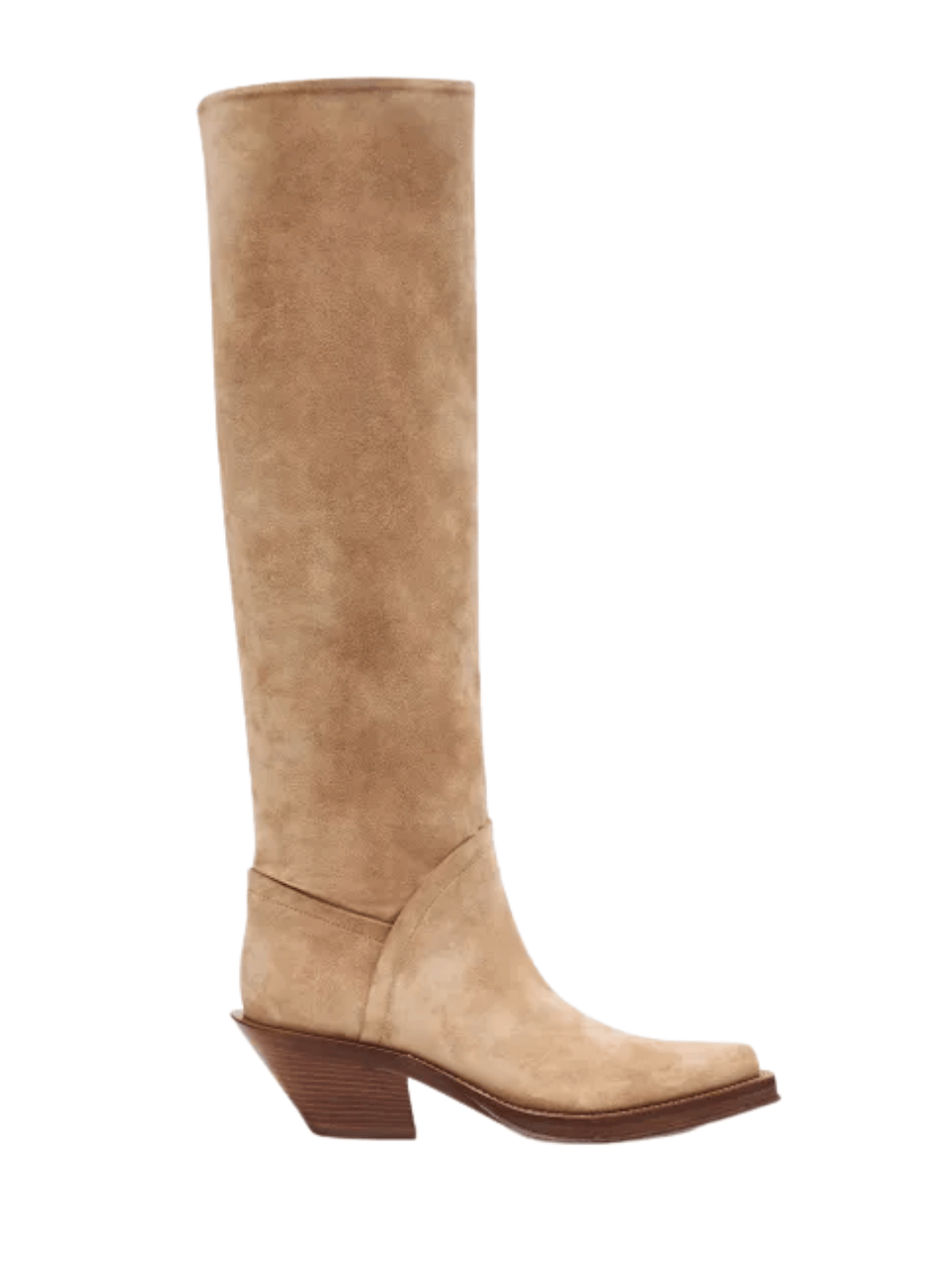 Camero Knee-High Cowboy Boot in Sand Suede by Gabriela Hearst