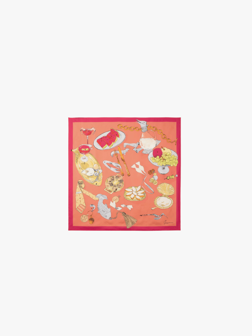 Jacquemus Le Grand Foulard Cocktail Seidenschal Orange Damen