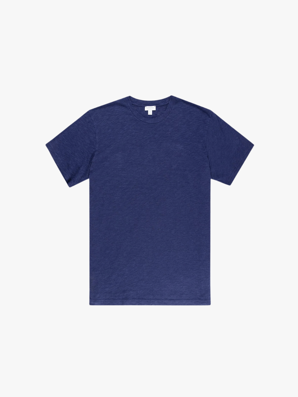 Sunspel Baumwoll-Leinen T-Shirt Tintenblau Herren