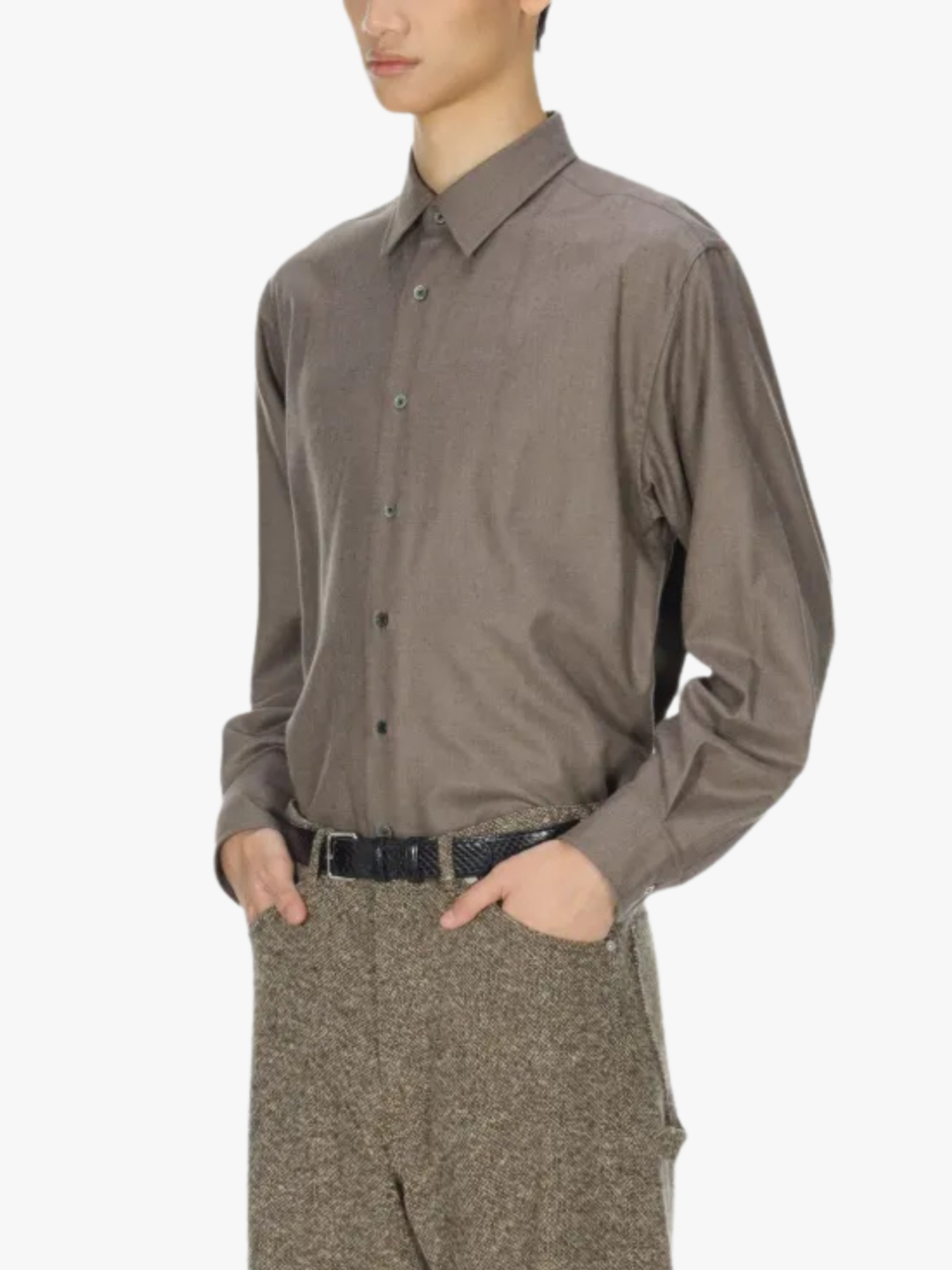 Auralee Lightweight Wool Shirt Brown Men
