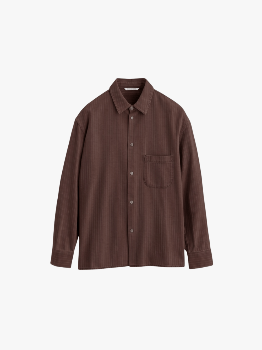 A Kind of Guise Gusto Shirt Distressed Stripe Braun Herren