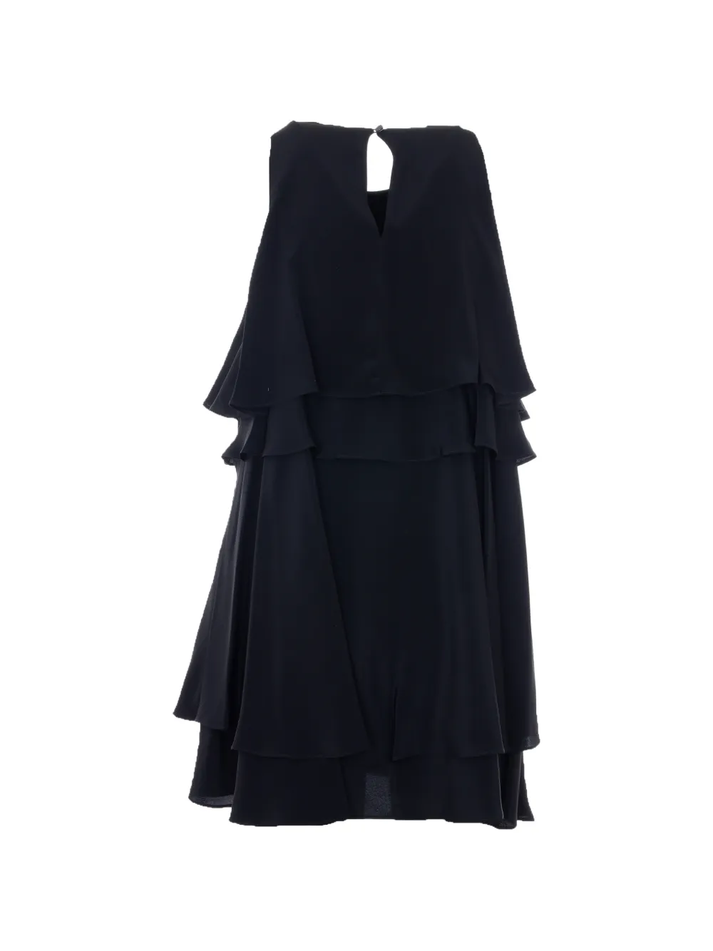 AMI Paris Ruffled Round‑Neck Mini Dress Black Women