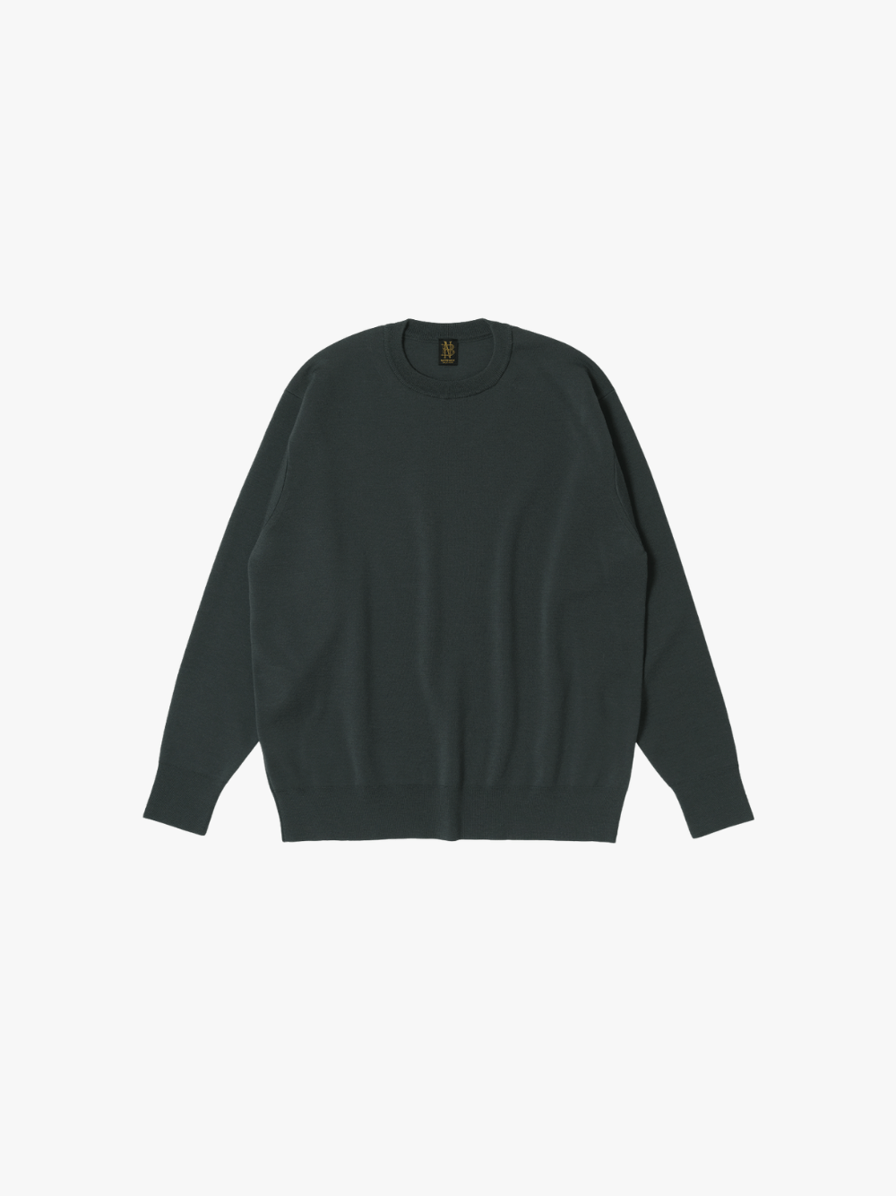 Batoner 32G Smooth Wool Classic Crew Neck Forest Green Men's