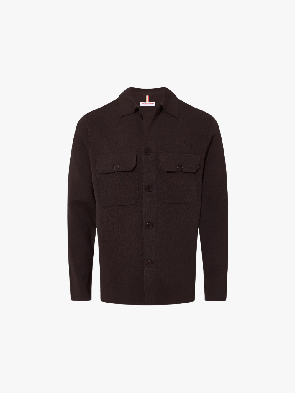 Orlebar Brown Brigg Merino Strick-Overshirt Braun Herren