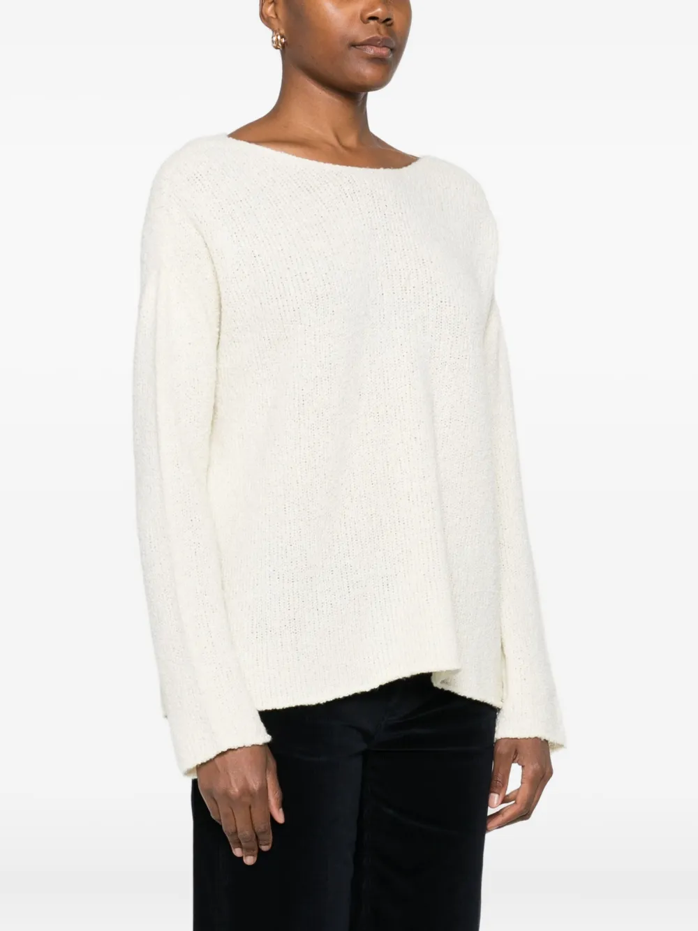 Roberto Collina Pullover mit U-Boot-Ausschnitt Weiß Damen