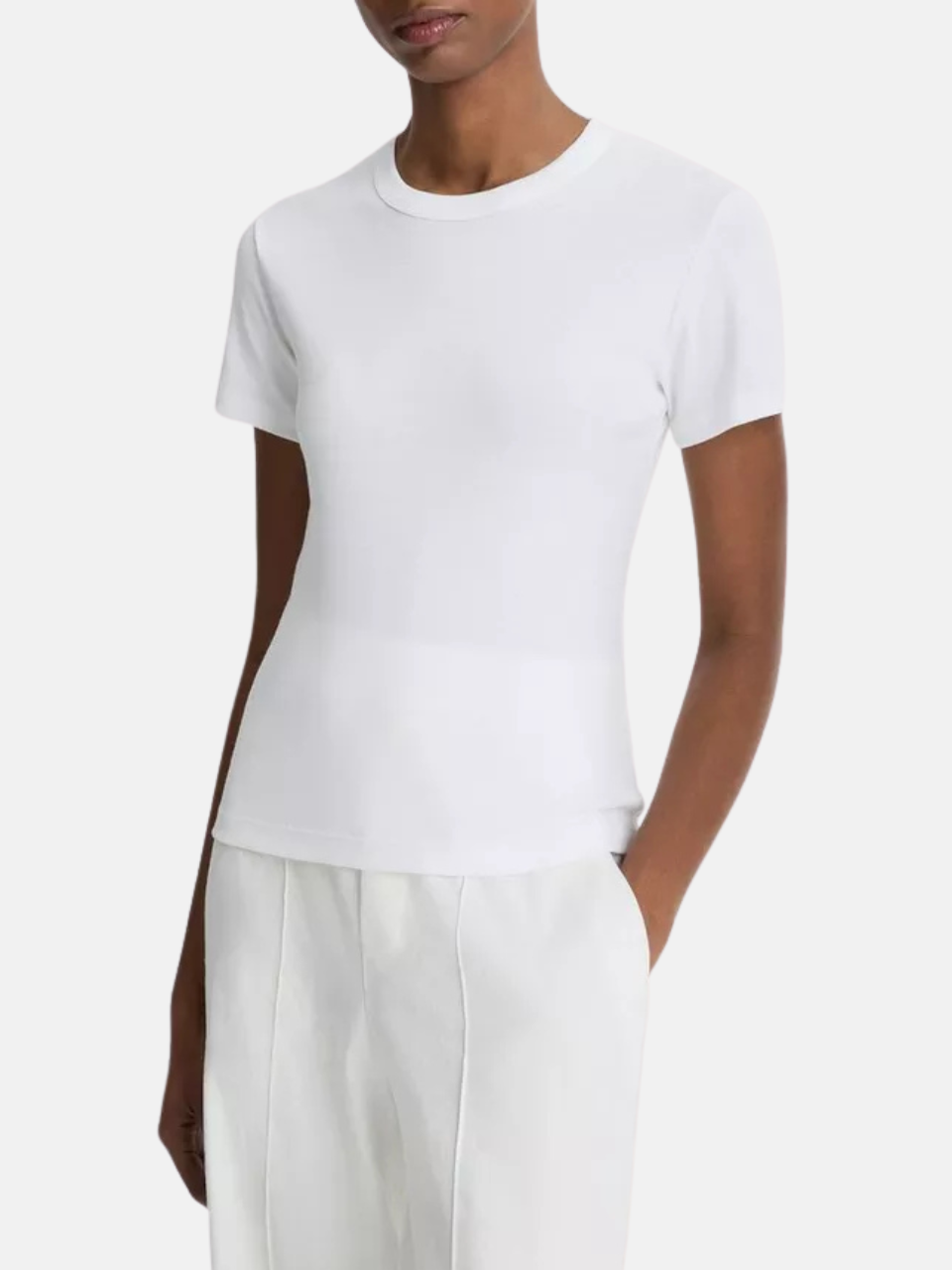 Vince Pima Cotton Blend '90s Shrunken T-Shirt Optic White Women's T-Shirt