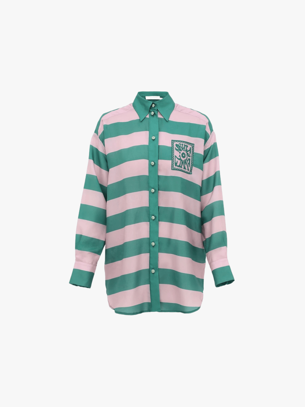 Zimmermann Indra Stripe Bluse Lilac Teal gesrteift Damen