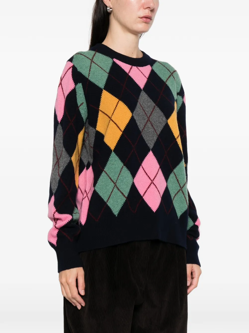 &Daughter Argyle-Strickpullover mir Argylemuster/Navy Damen