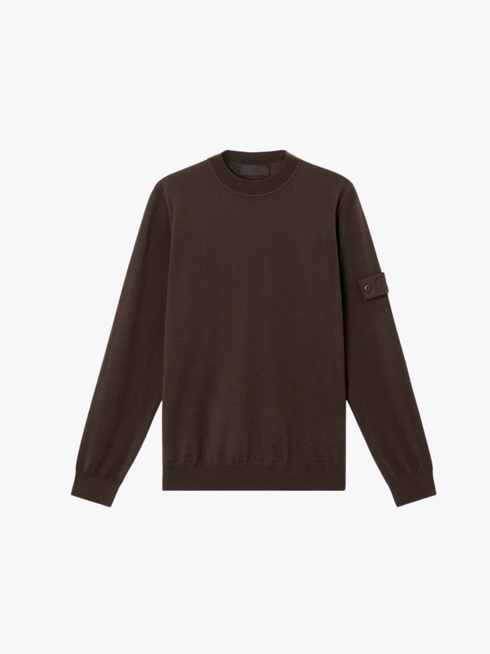 Stone Island Ghost jumper with round neckline and ribbed cuffs Dark brown Men