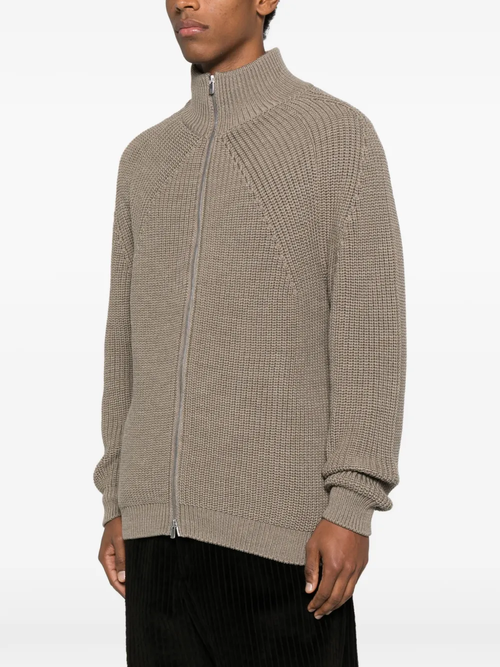 Batoner Strickpullover mit Reißverschluss Marange-Braun Herren