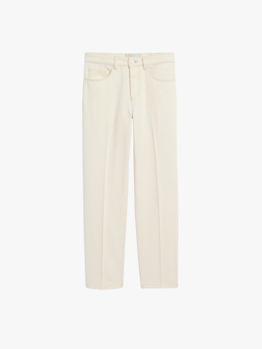 White Parisian-Fit Cotton Jeans