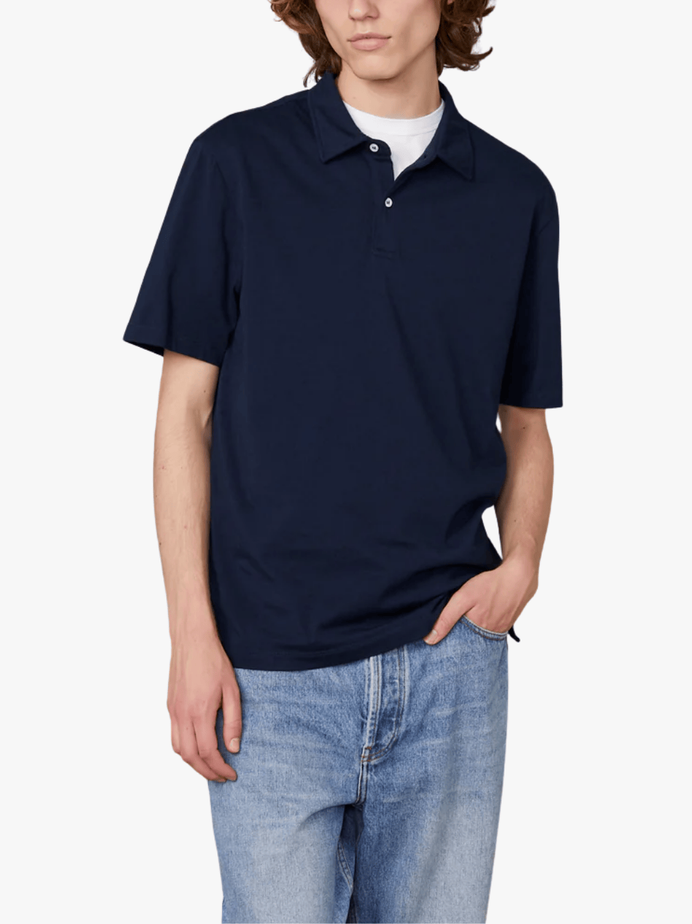 Officine Générale Bruno Polo Shirt Navy Herren