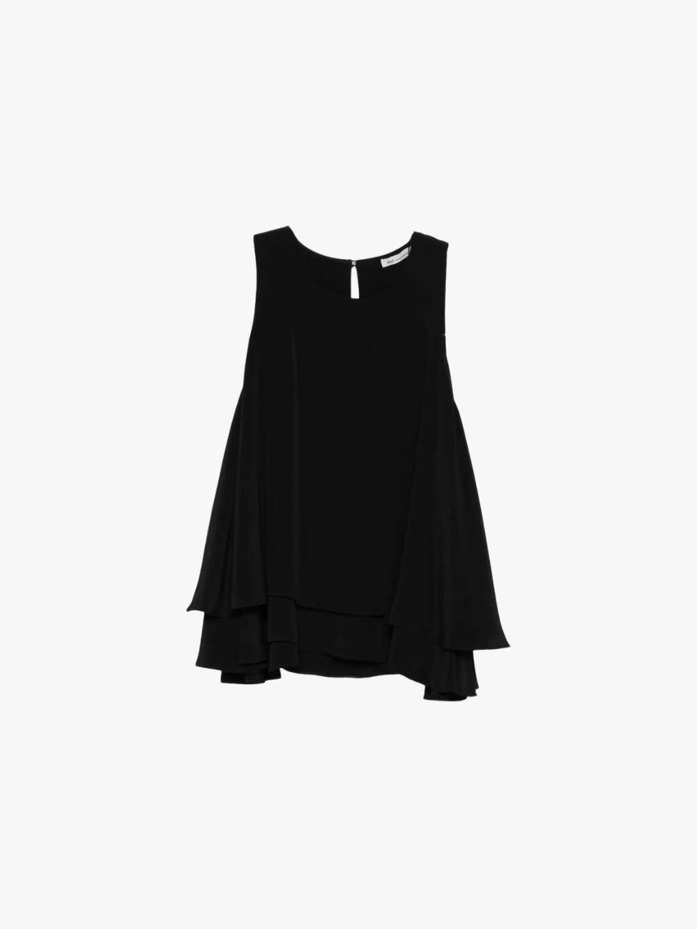 AMI Paris Ruffled Sleeveless Top Black Women