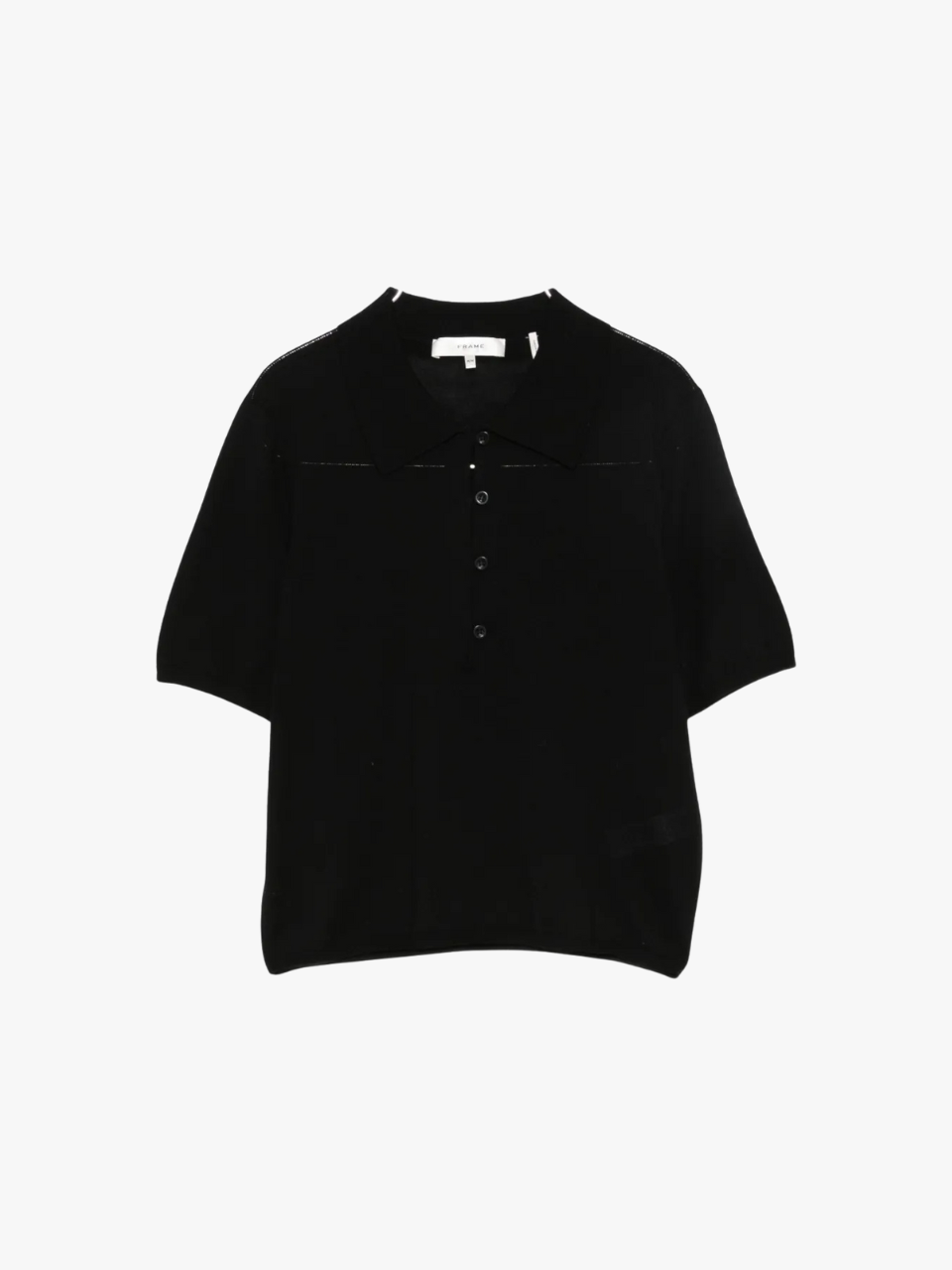 Frame Kurzarm-Poloshirt Schwarz Damen Frame Kurzarm-Poloshirt Schwarz Damen