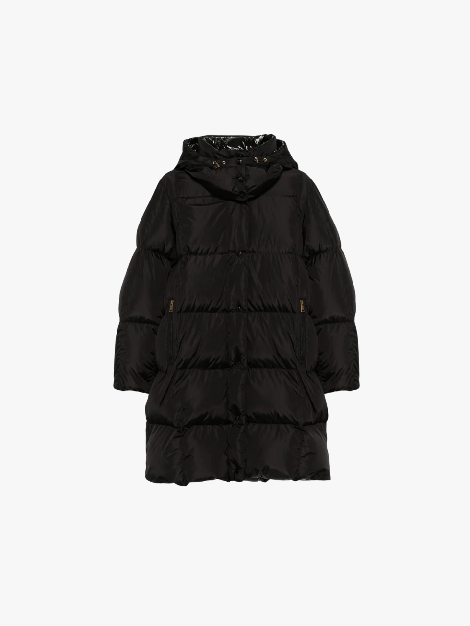 Moncler Quilted Hooded Coat Black Women
