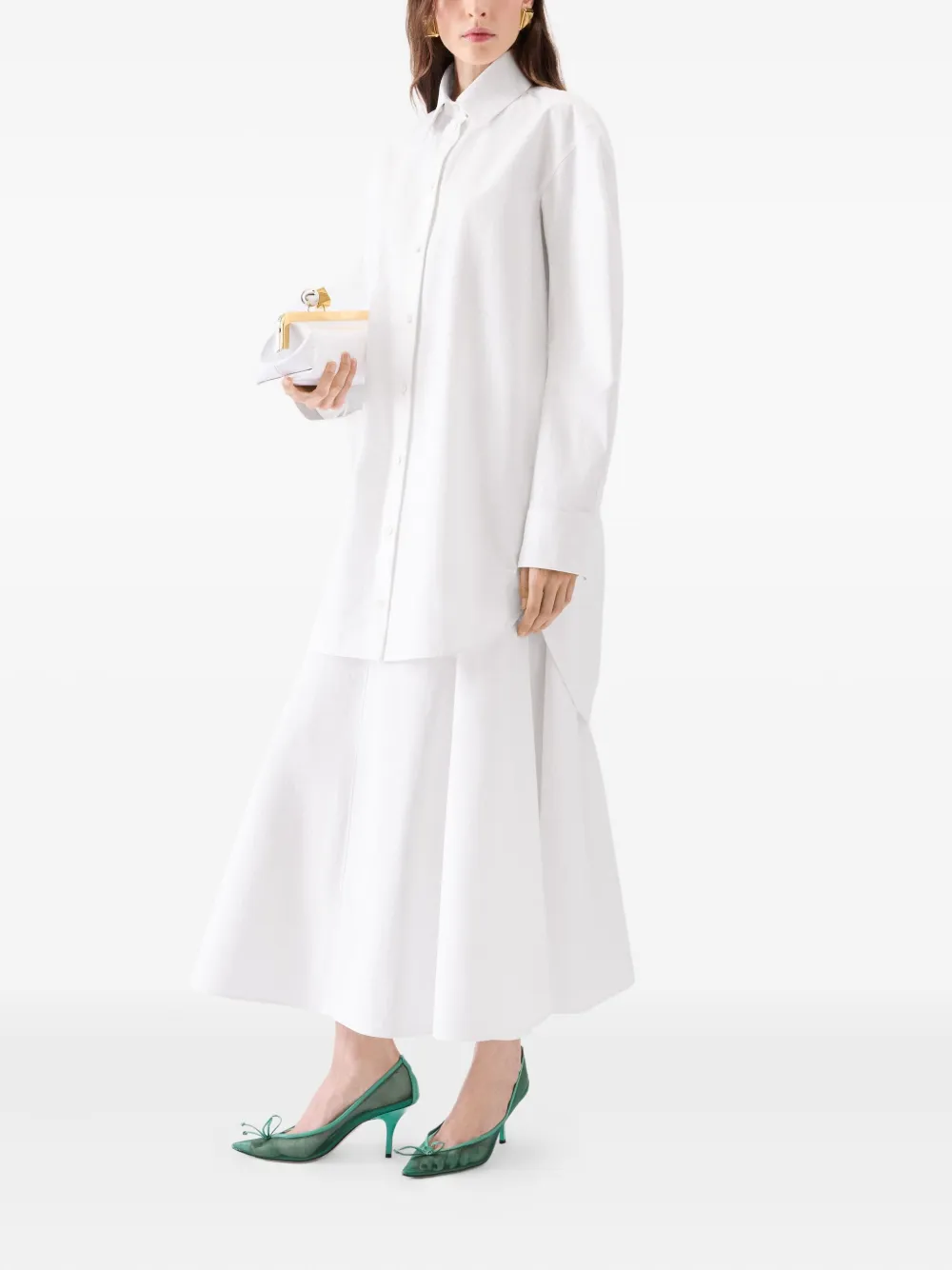 Jacquemus Hemdblusenkleid mit Knöpfen Weiß Damen