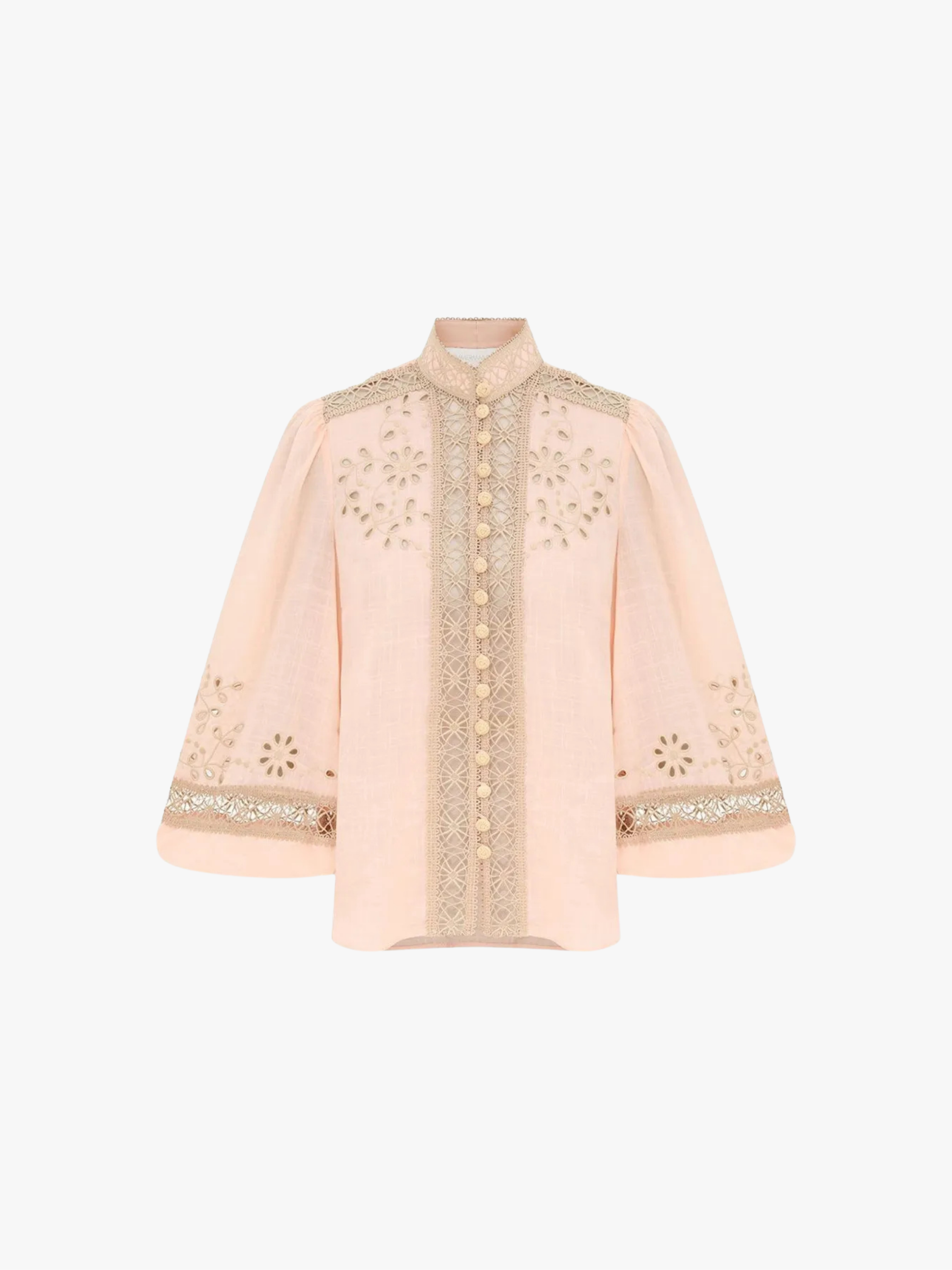 ZIMMERMANN Crush Hemd mit Blumenstickerei Rosa Damen