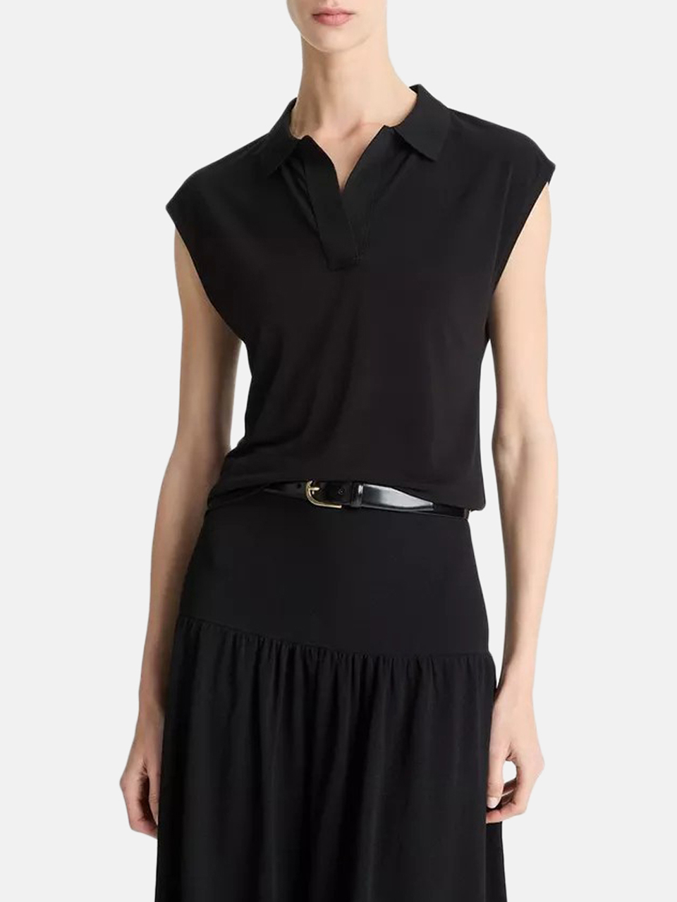 Vince Polo Shirt Black Women Vince Polo Shirt Black Women