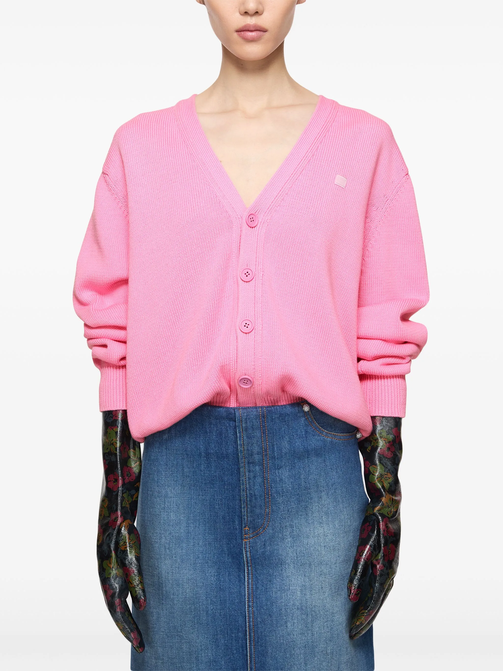 Acne Studios Cardigan mit Applikation Pink Damen