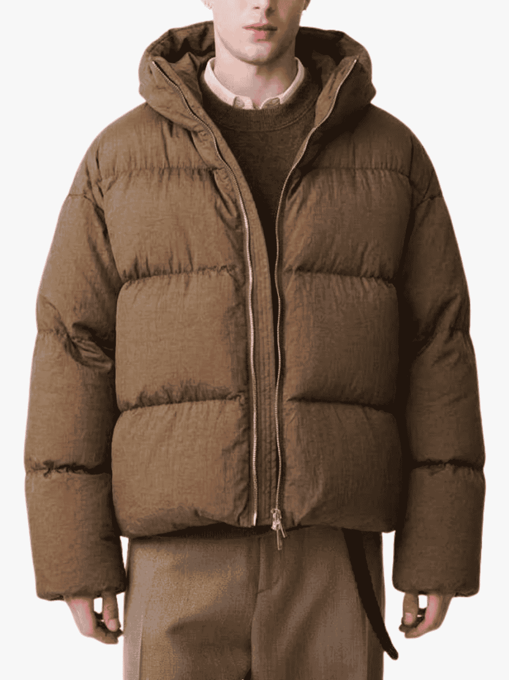 Studio Nicholson Massey Down Puffer Jacket Bark Brown Men
