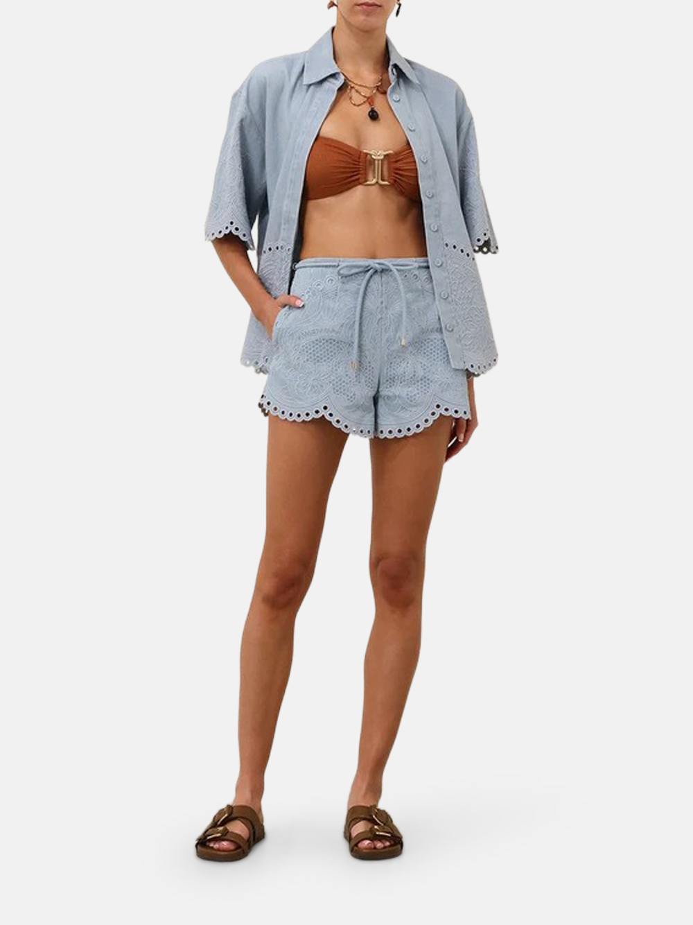 Zimmermann Daylight Denim Short Ice Storm Damen-Shorts