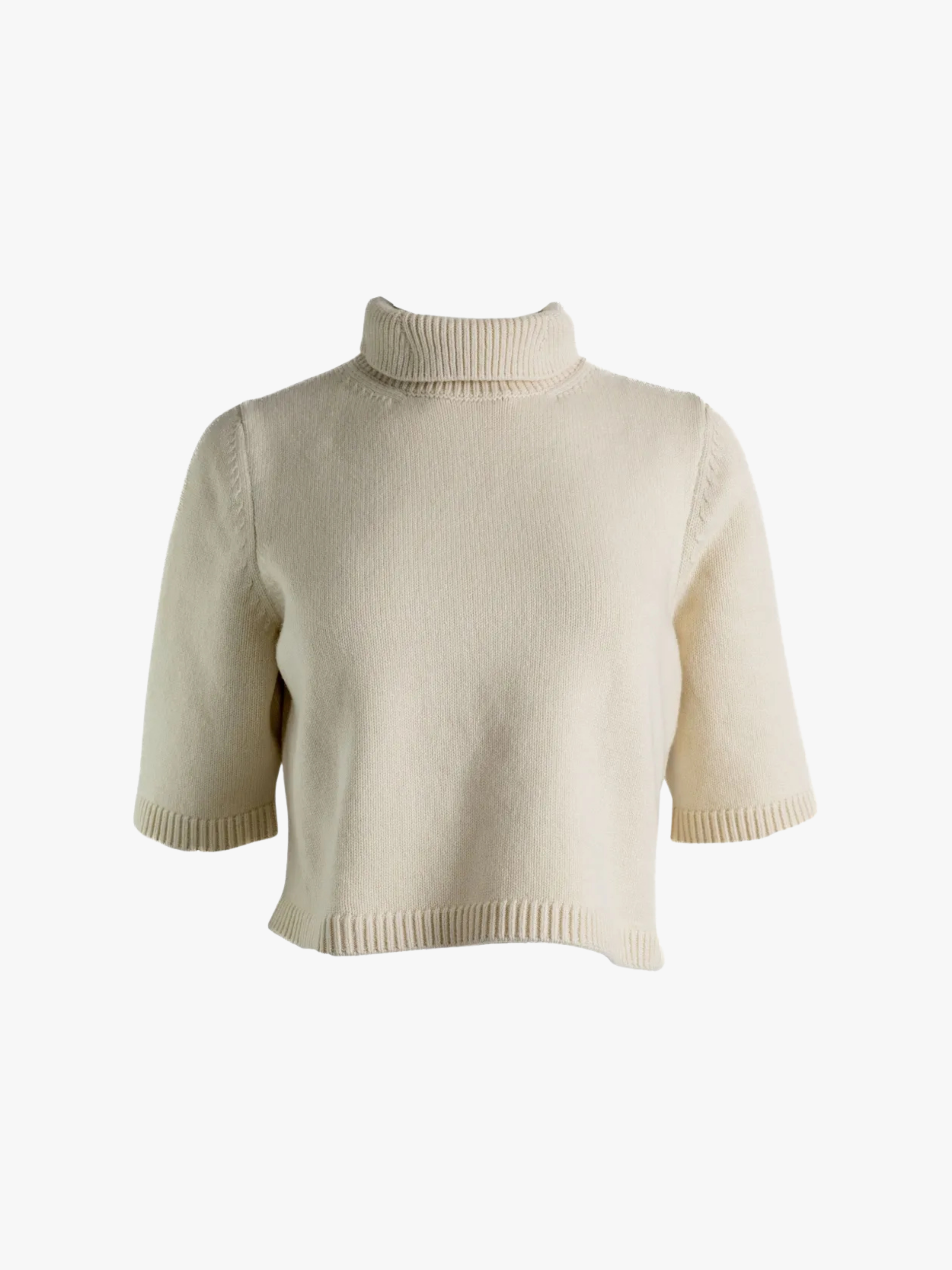 Alaïa Ribbed Turtleneck Sweater Sweater Cream White Women