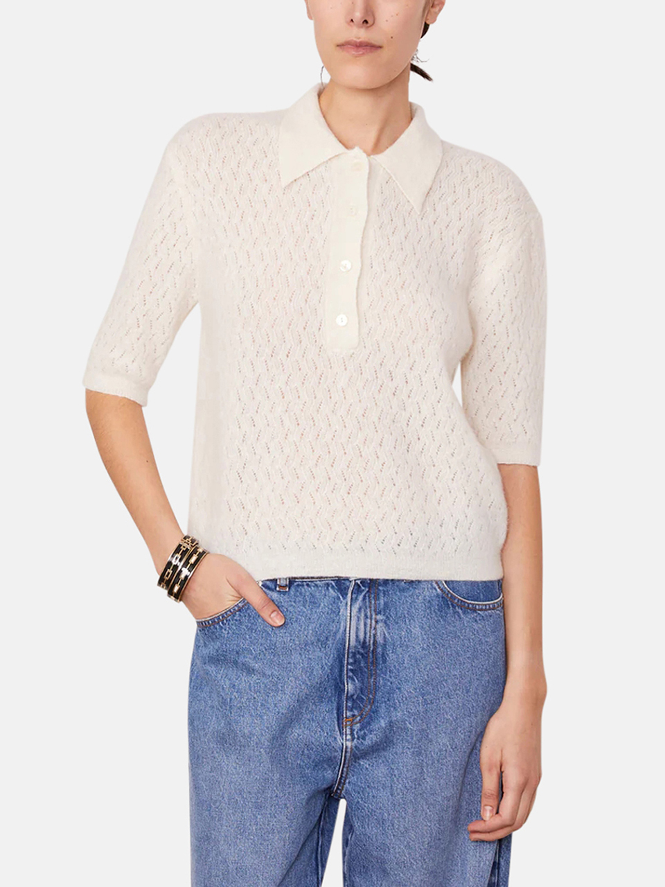 Officine Générale Naya Polo Shirt Damen Weiß